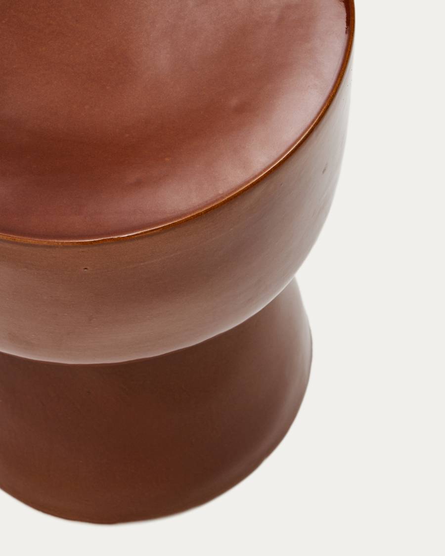 Beistelltisch Japandi Keramik Terrakotta Outdoor 36 cm