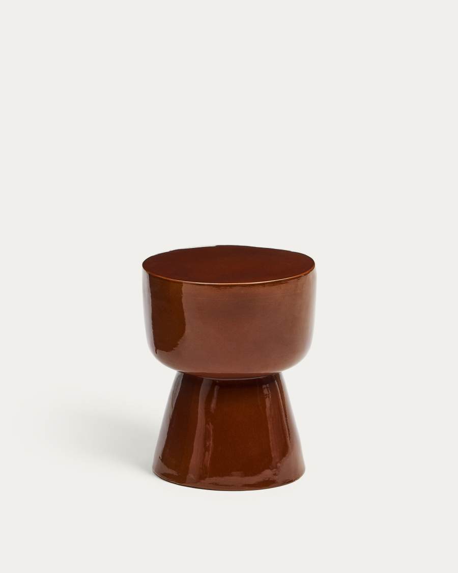Beistelltisch Japandi Keramik Terrakotta Outdoor 36 cm