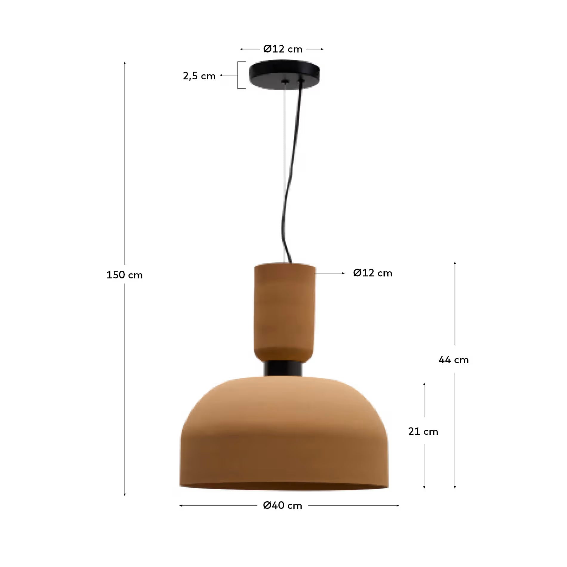 Deckenleuchte Japandi Metall Terrakotta 40 cm