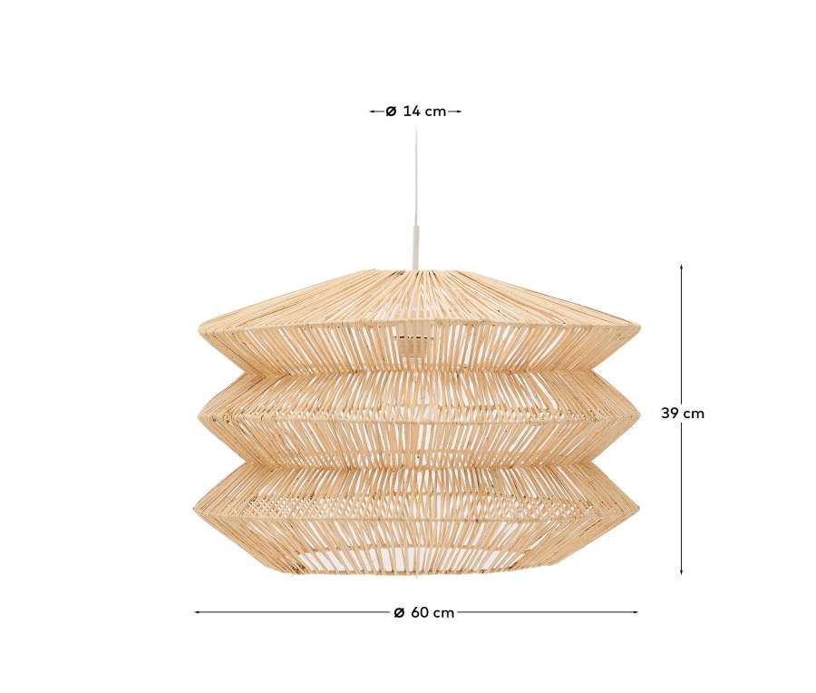 Deckenleuchte Lampenschirm Japandi Naturfaser 60x39 cm