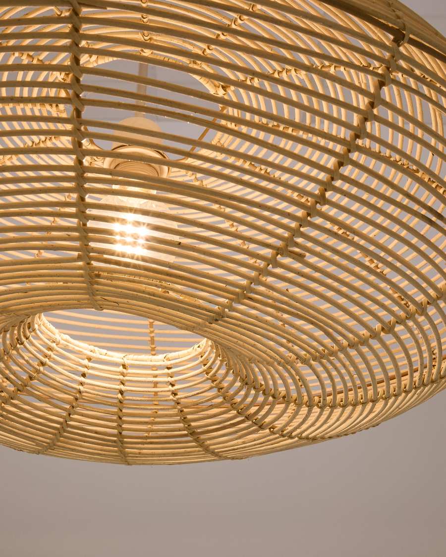Deckenleuchte Japandi Rattan Hell 70 cm Lampenschirm