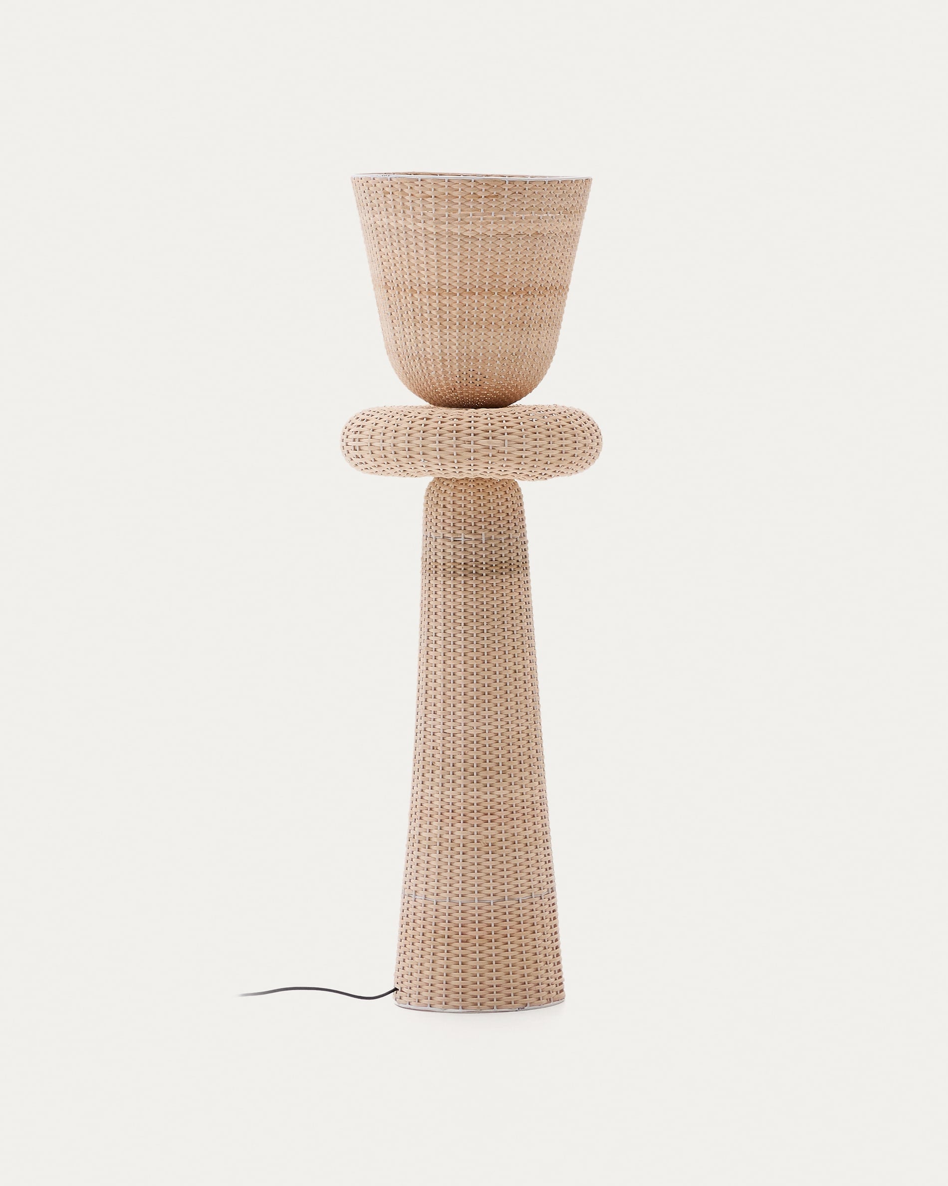 Skulpturale Rattan Japandi Stehlampe