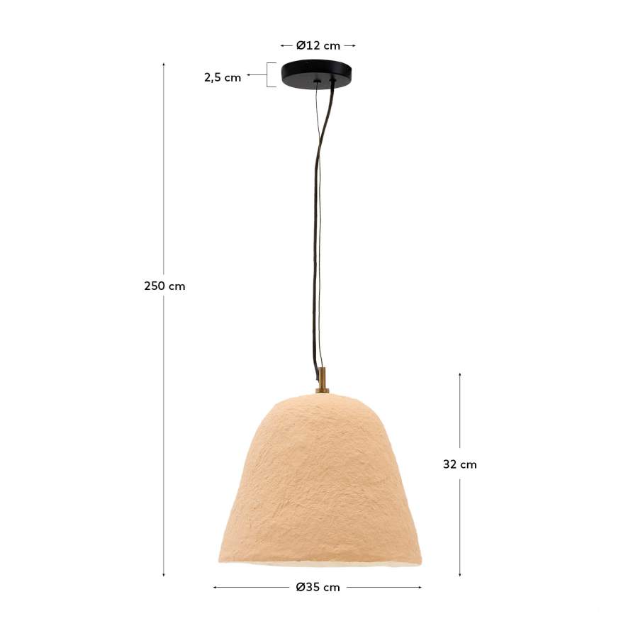 Deckenleuchte Japandi Pappmaché Beige 35 cm