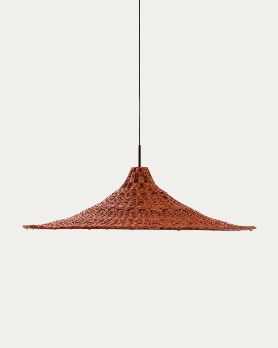 Deckenleuchte Lampenschirm Japandi Rattan Terrakotta 90 cm