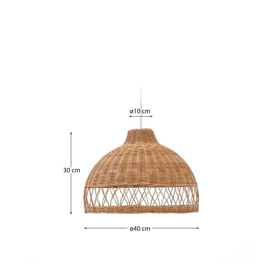 Deckenleuchte Lampenschirm Japandi Rattan Natur 40 cm