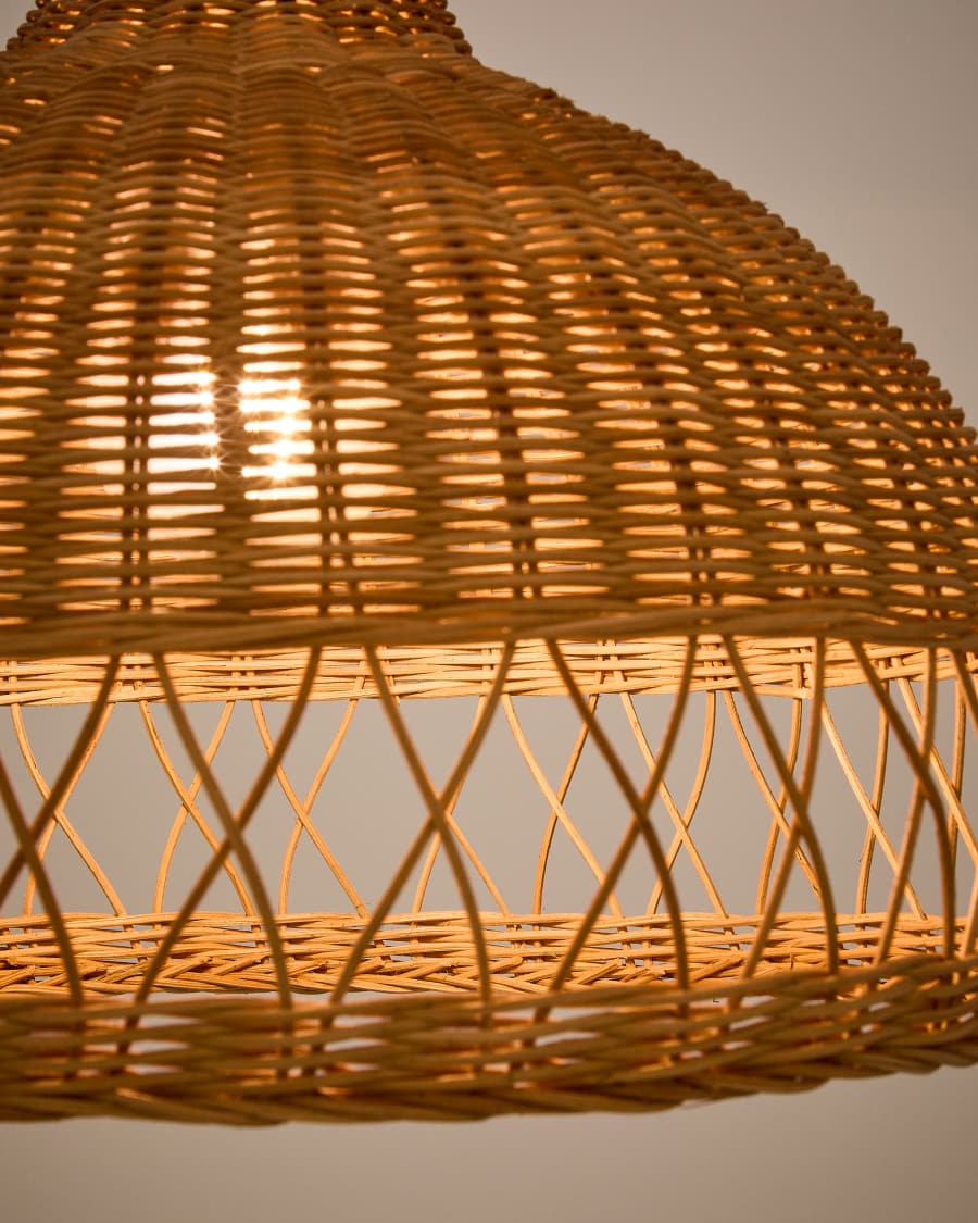 Deckenleuchte Lampenschirm Japandi Rattan Natur 40 cm