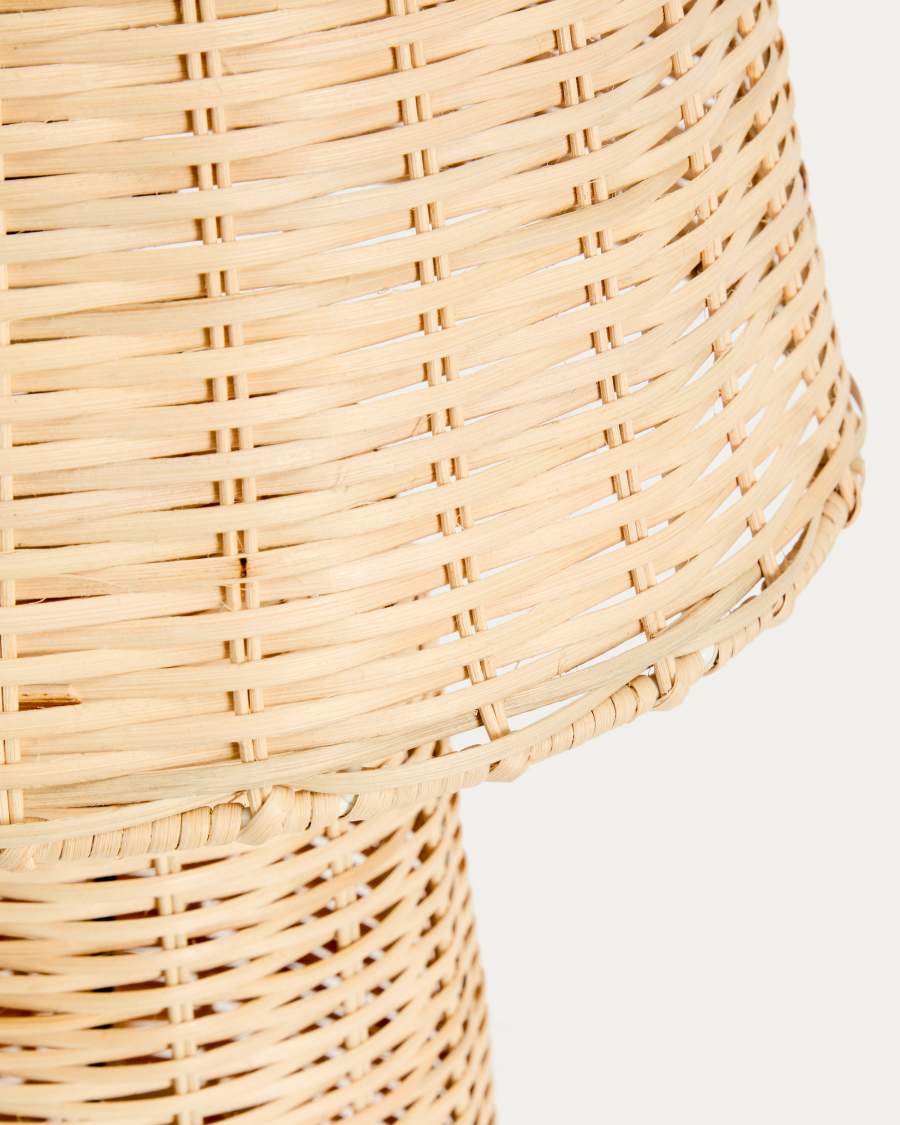 Japandi Rattan Tischlampe Hell