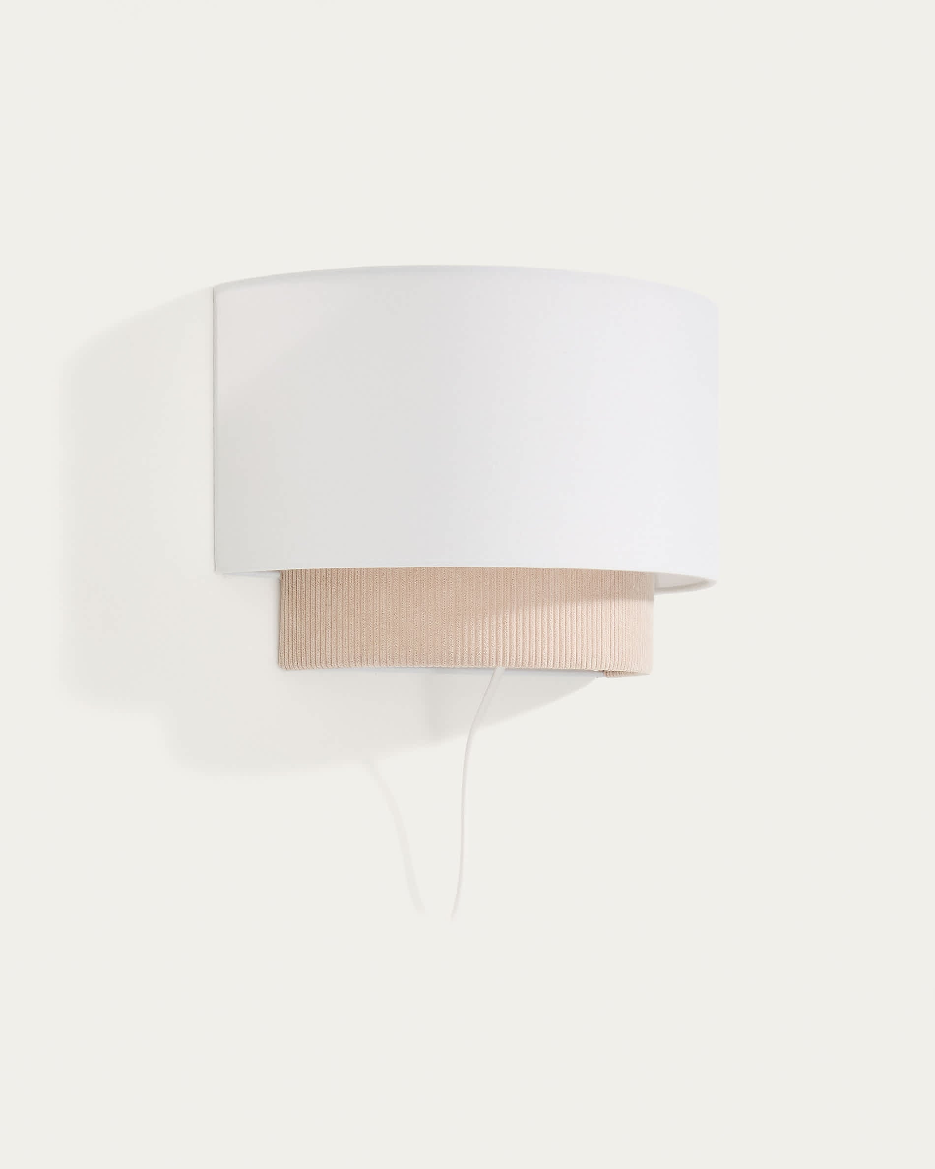 Beige Kord Japandi Wandleuchte