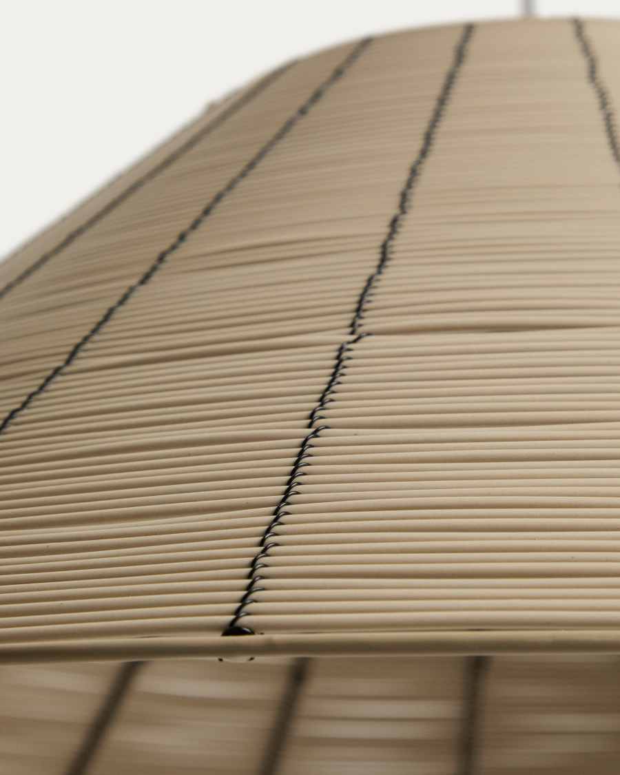Japandi Rattan Deckenleuchte Hellgrau Outdoor 70 cm