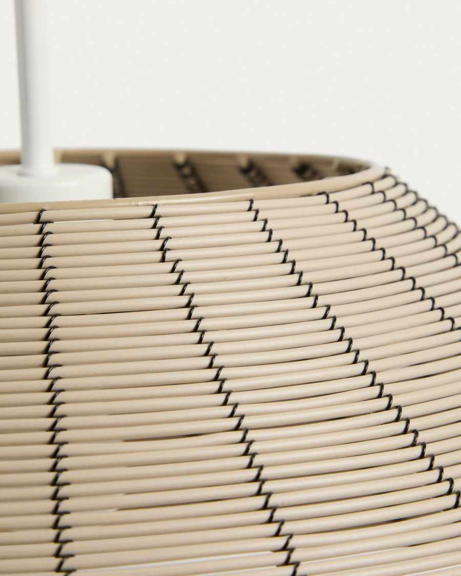 Japandi Rattan Deckenleuchte Hellgrau Outdoor 70 cm
