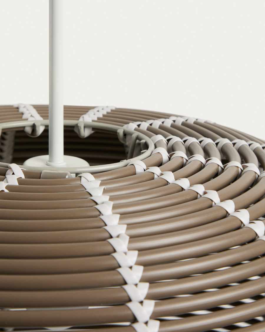 Deckenleuchte Lampenschirm Japandi Rattan Taupe Outdoor 50 cm
