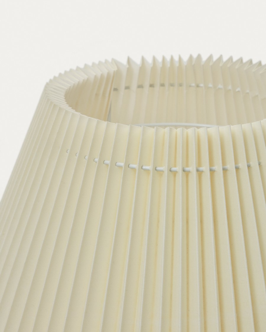 Stehlampe Japandi aus Kautschukholz Natur Beige
