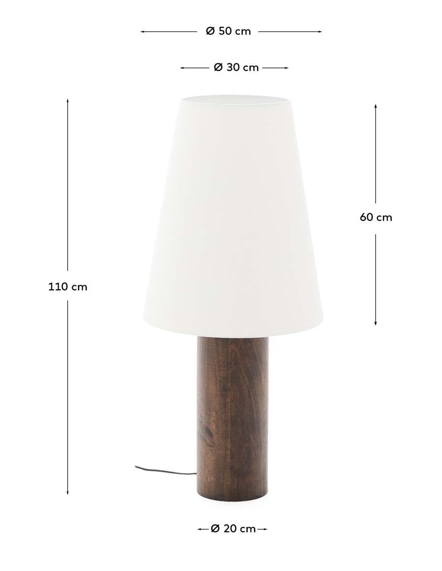 Stehlampe Japandi Gummibaumholz Dunkel