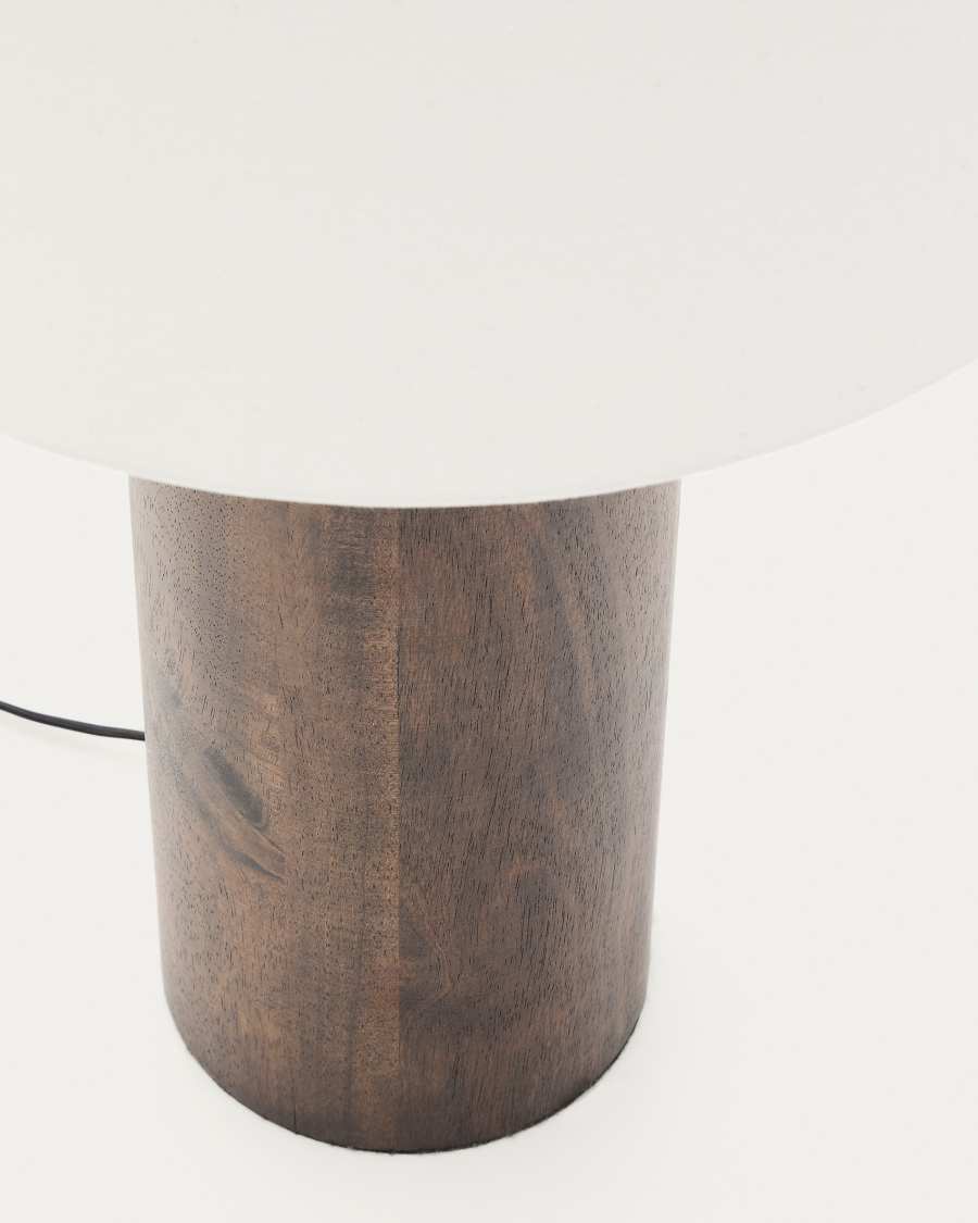 Stehlampe Japandi Gummibaumholz Dunkel