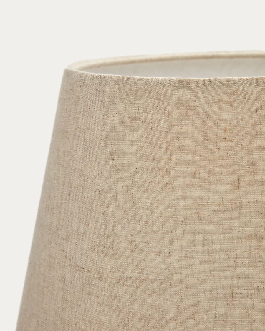 Japandi Tischlampe Schwarz Leinen