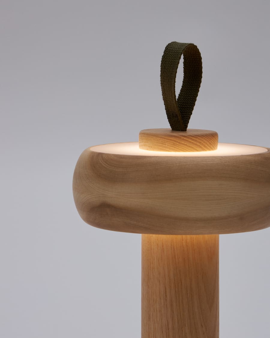 Japandi Tischlampe aus Holz