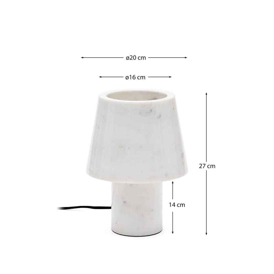 Japandi Tischlampe aus weißem Marmor