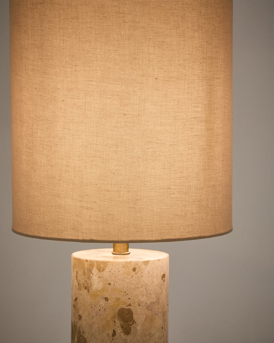 Beige Marmor Japandi Tischlampe