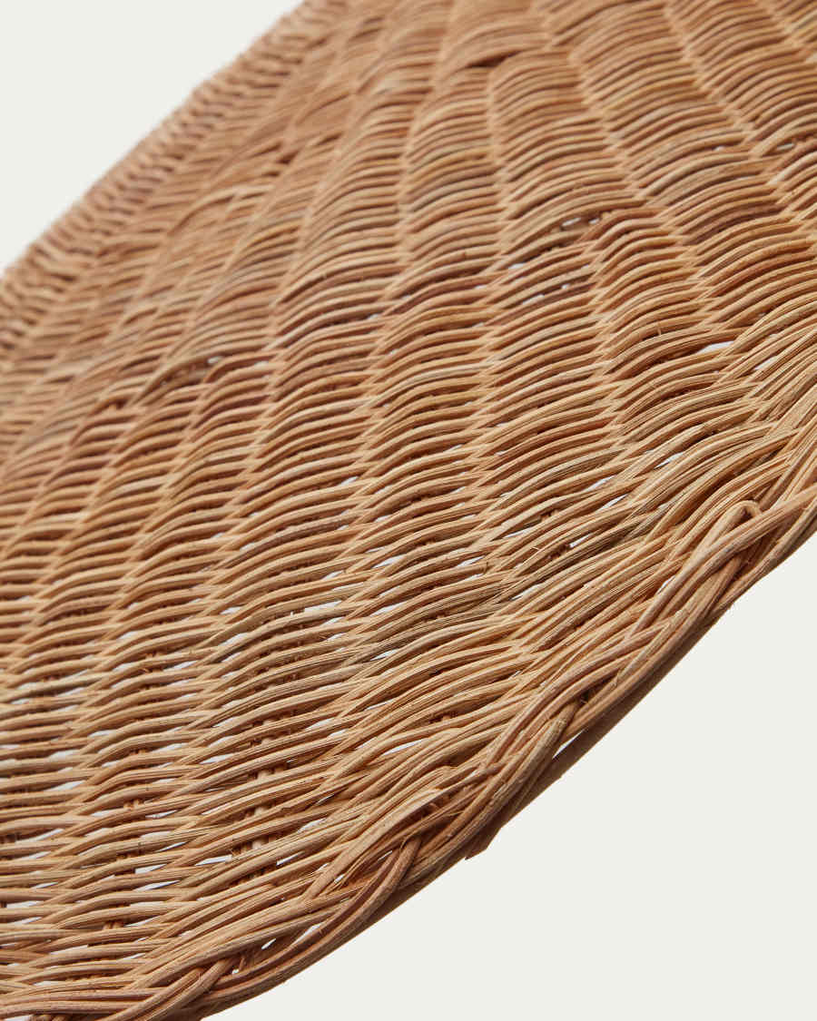 Pendelleuchte Lampenschirm Japandi Rattan Natur 80 cm