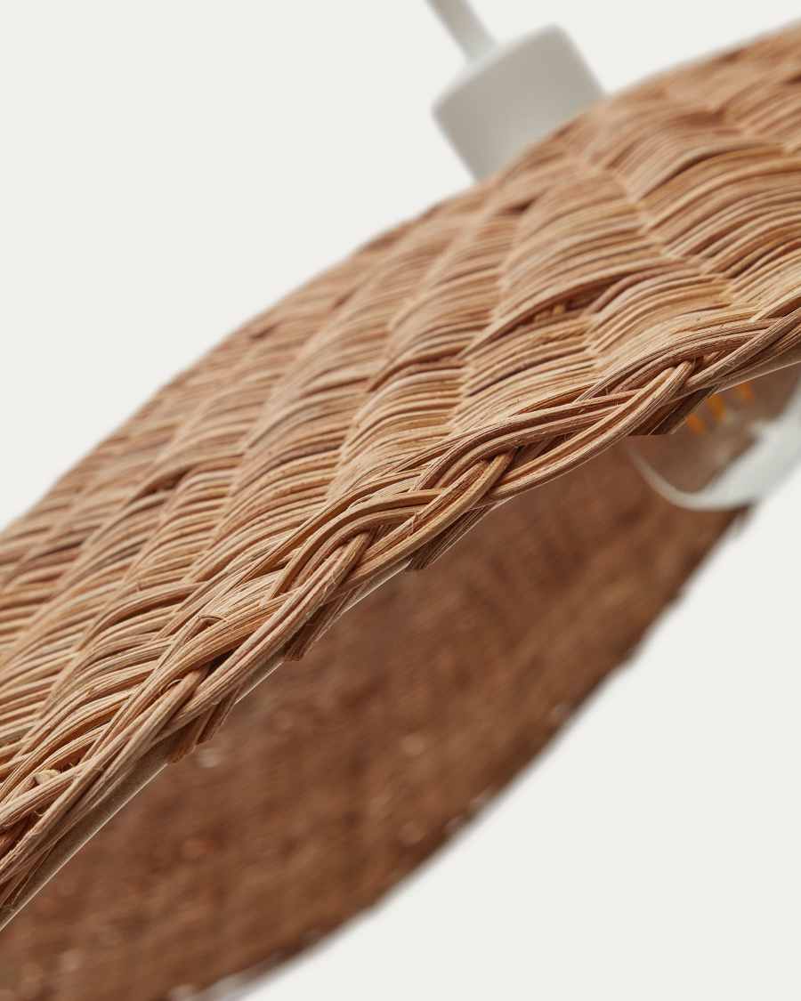Pendelleuchte Lampenschirm Japandi Rattan Natur 80 cm