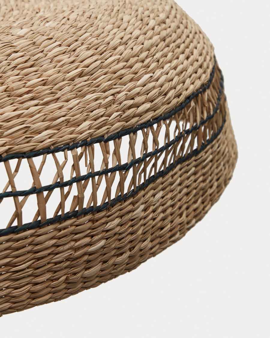 Pendelleuchte Lampenschirm Japandi Rattan Schwarz 55 cm