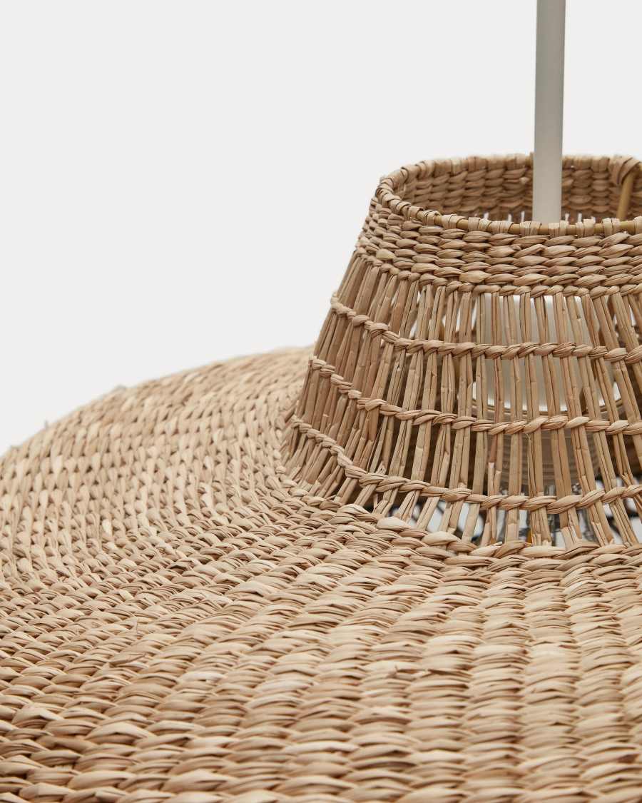 Pendelleuchte Lampenschirm Japandi Rattan Schwarz 55 cm