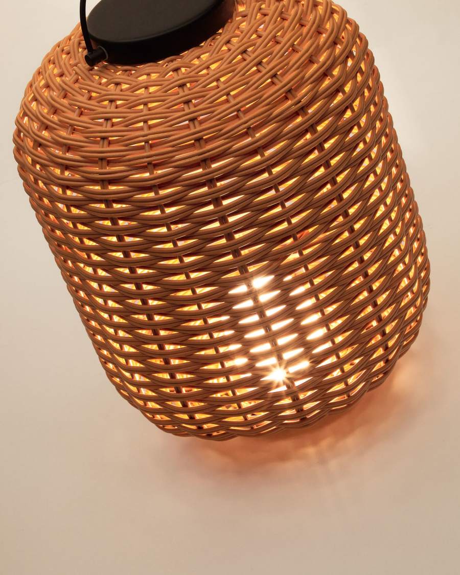 Tischlampe Japandi Kunstrattan Braun Tragbar