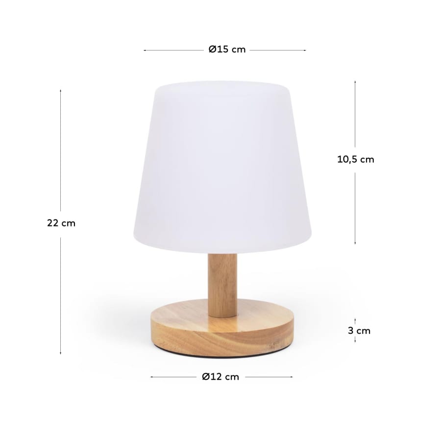 Japandi Tischlampe aus Polyethylen und Holz