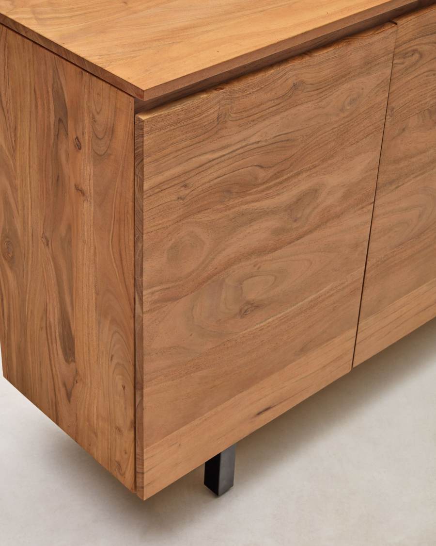 Sideboard Japandi Akazienholz Gebleicht 3 Türen 150x88 cm