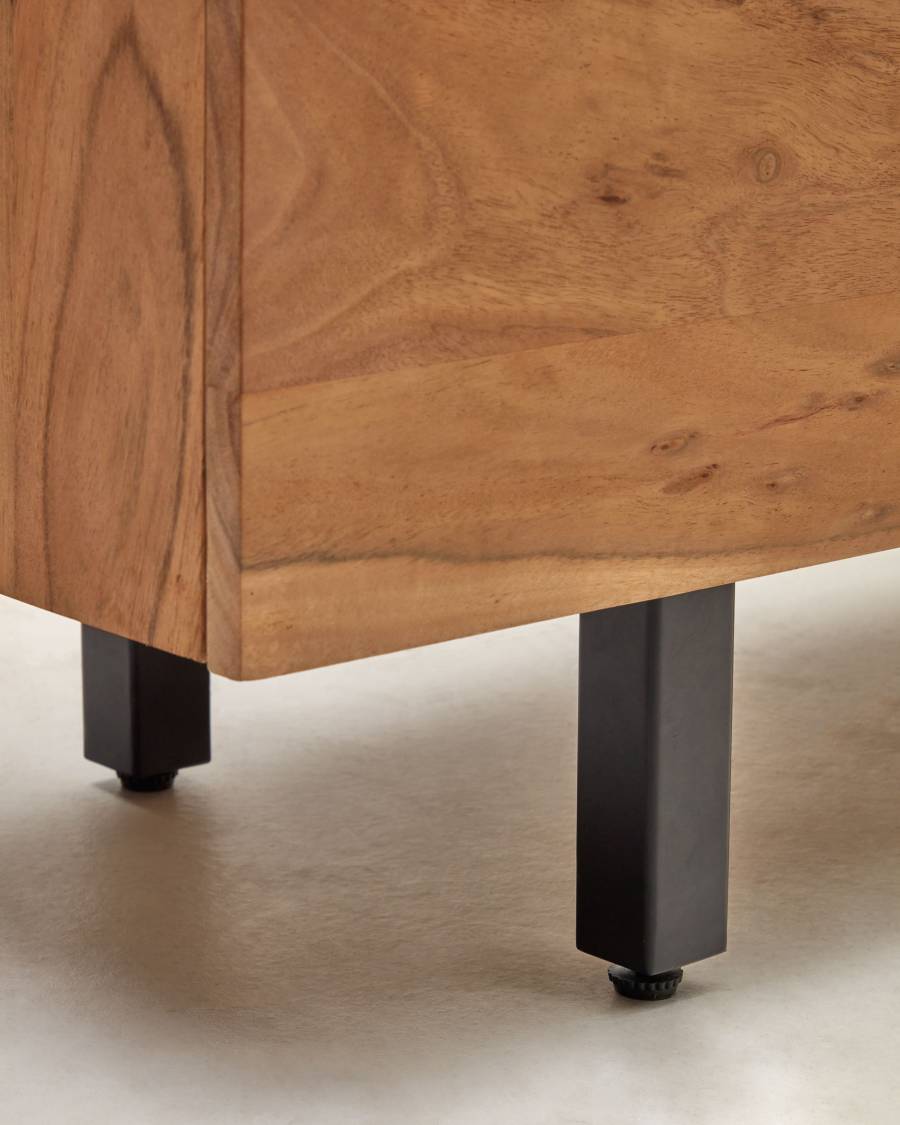 Sideboard Japandi Akazienholz Gebleicht 3 Türen 150x88 cm