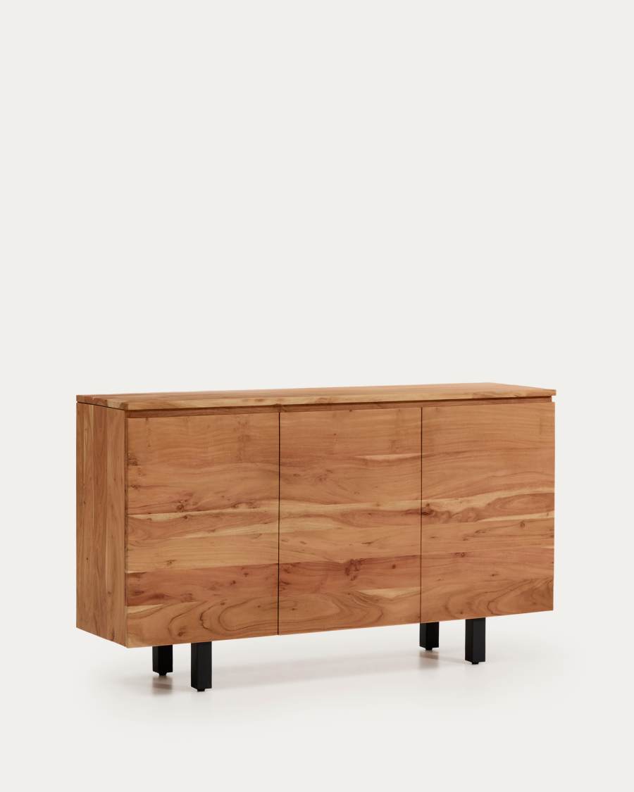 Sideboard Japandi Akazienholz Gebleicht 3 Türen 150x88 cm