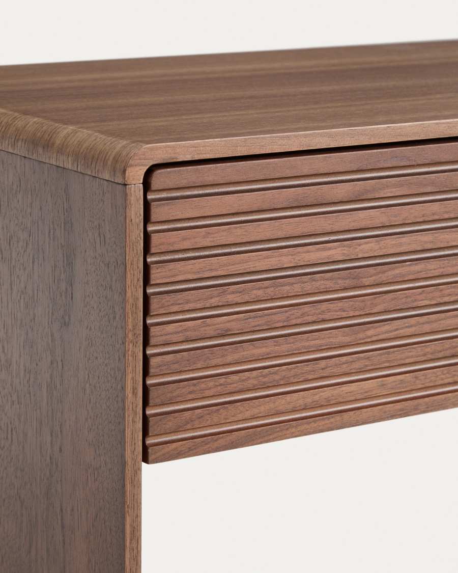 Konsolentisch Japandi Nussbaumfurnier 2 Schubladen 120x81 cm
