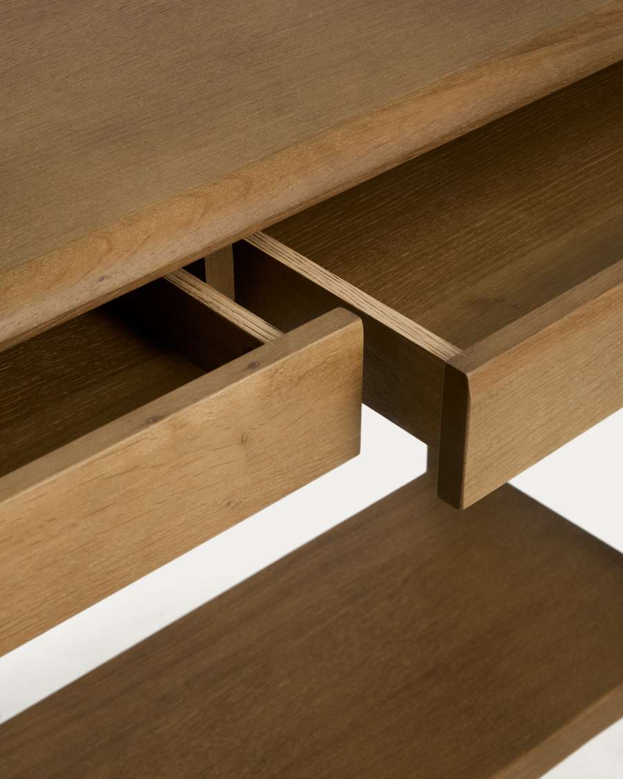 Konsolentisch Japandi Eichenholz Hellbraun 112x80 cm
