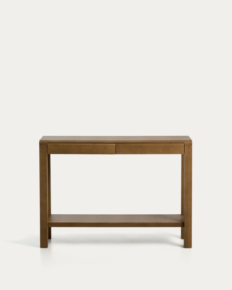 Konsolentisch Japandi Eichenholz Hellbraun 112x80 cm
