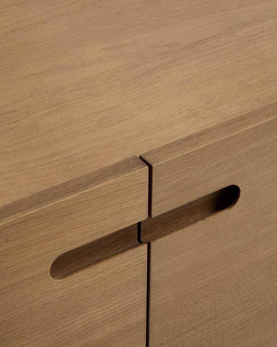 TV-Möbel Japandi Eichenholz Hellbraun 200x44 cm