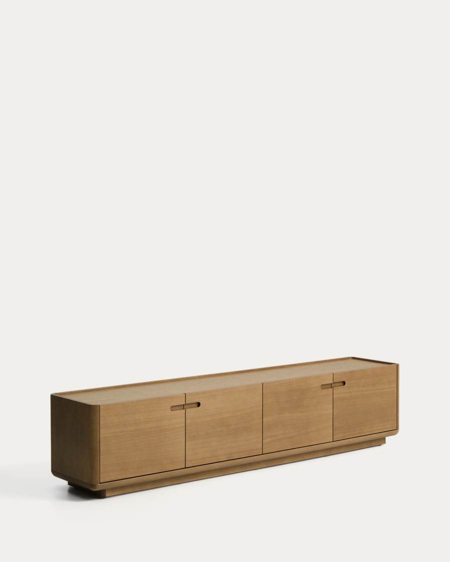 TV-Möbel Japandi Eichenholz Hellbraun 200x44 cm