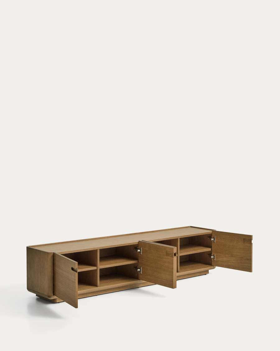 TV-Möbel Japandi Eichenholz Hellbraun 200x44 cm
