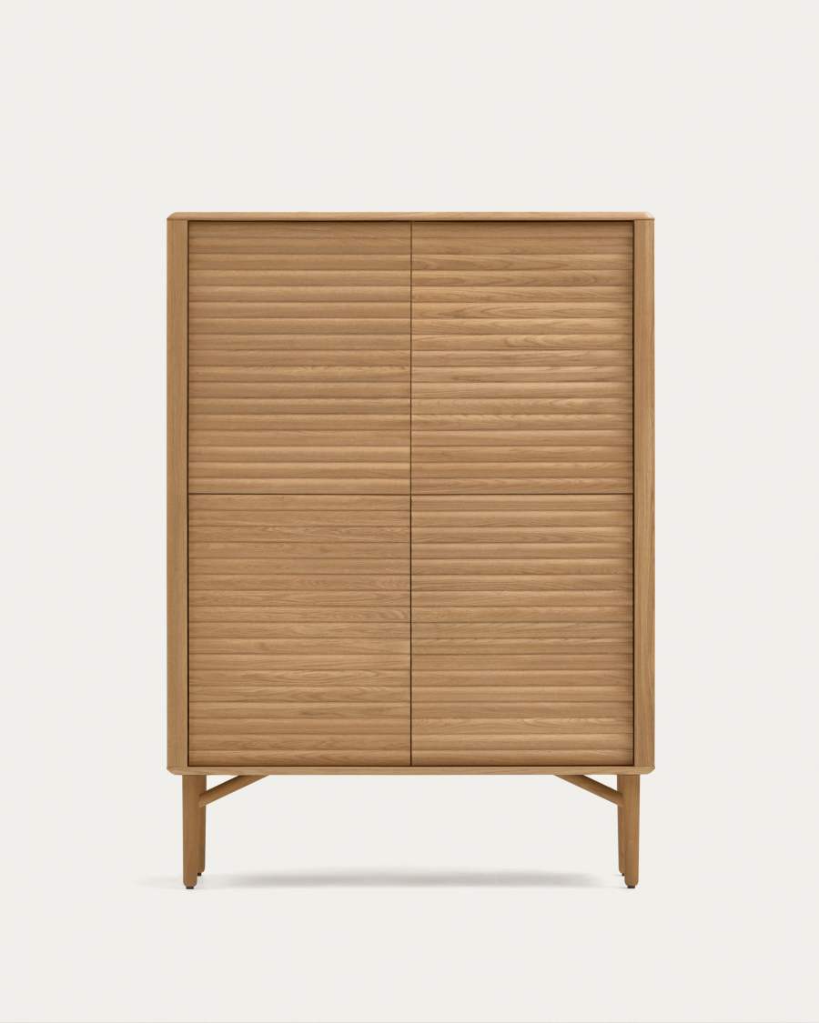 Highboard Japandi Eichenholz 4 Türen 104x144 cm