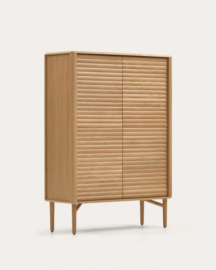 Highboard Japandi Eichenholz 4 Türen 104x144 cm