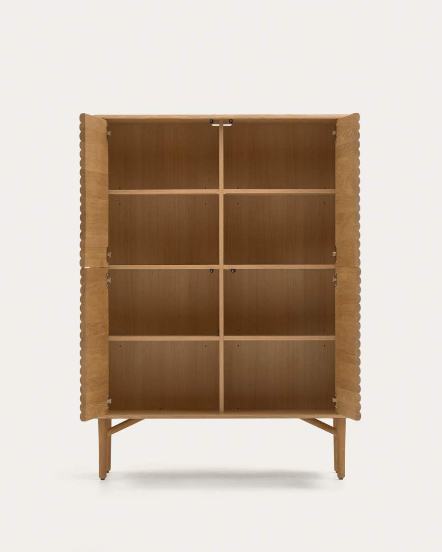 Highboard Japandi Eichenholz 4 Türen 104x144 cm