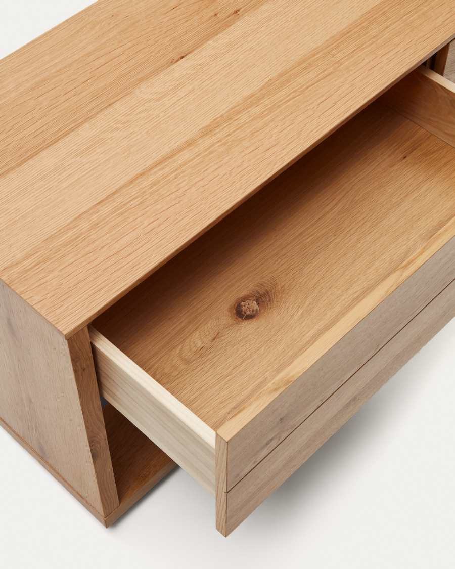 TV-Möbel Japandi Eichenfurnier Natur 3 Schubladen 200x51 cm