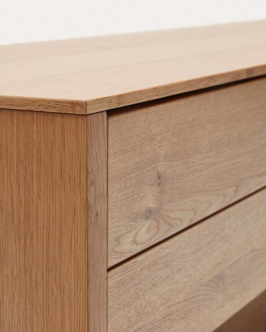 TV-Möbel Japandi Eichenfurnier Natur 3 Schubladen 200x51 cm