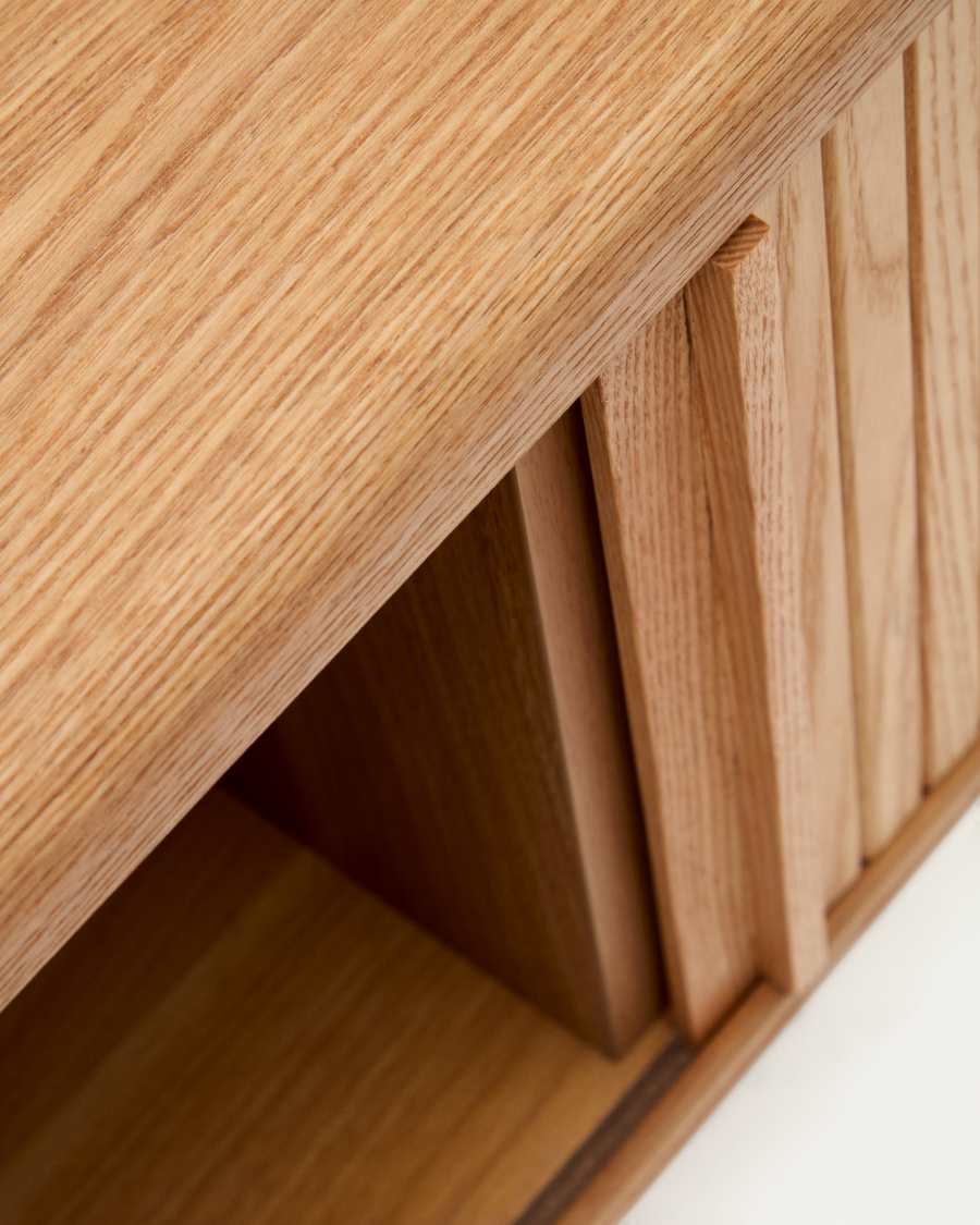 TV-Möbel Japandi Eschenfurnier Natur 2 Türen 120x50 cm