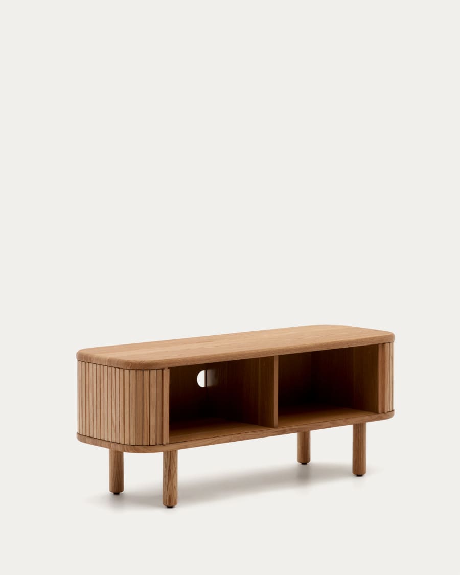 TV-Möbel Japandi Eschenfurnier Natur 2 Türen 120x50 cm
