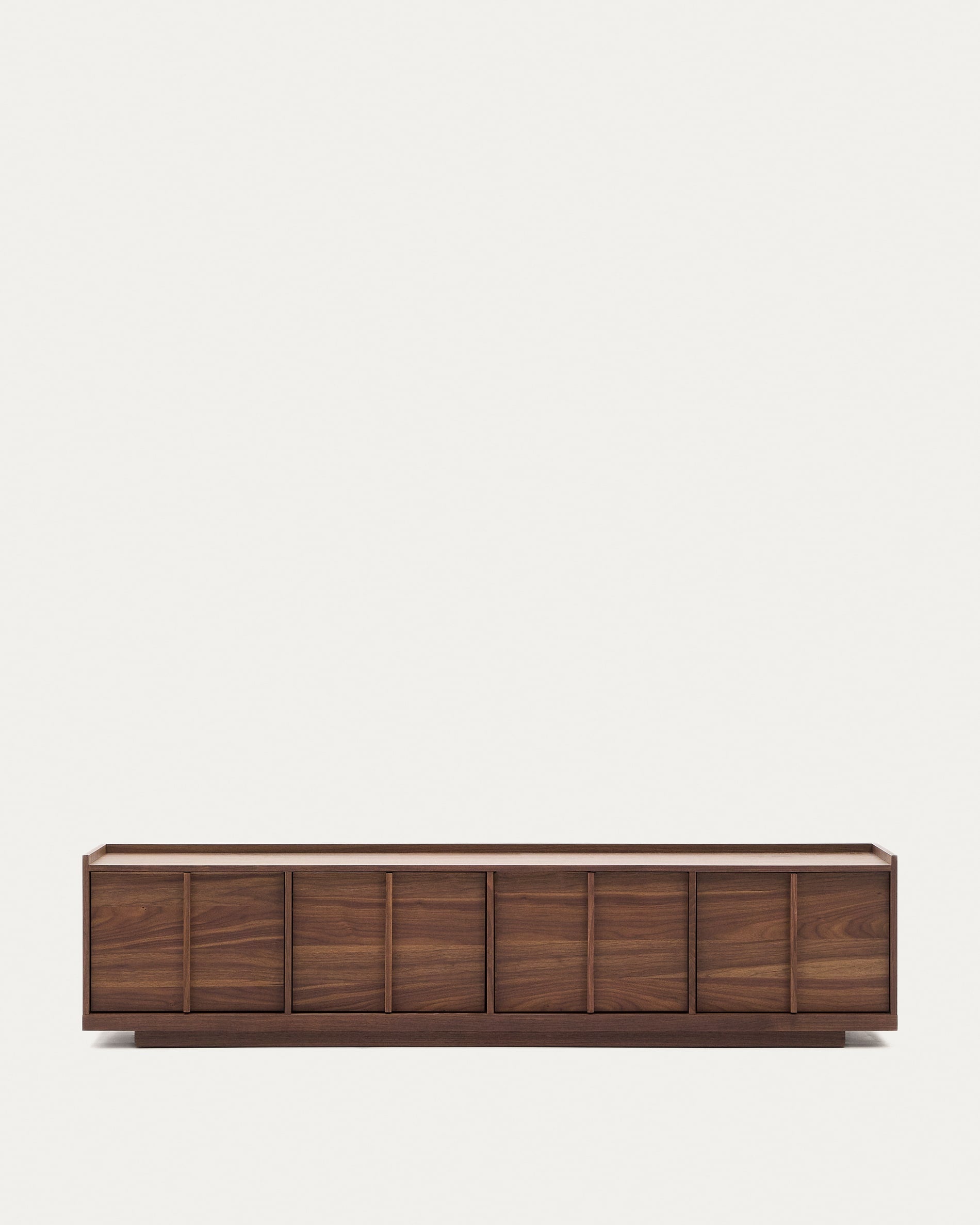 Japandi TV-Lowboard Breit Dunkles Holz