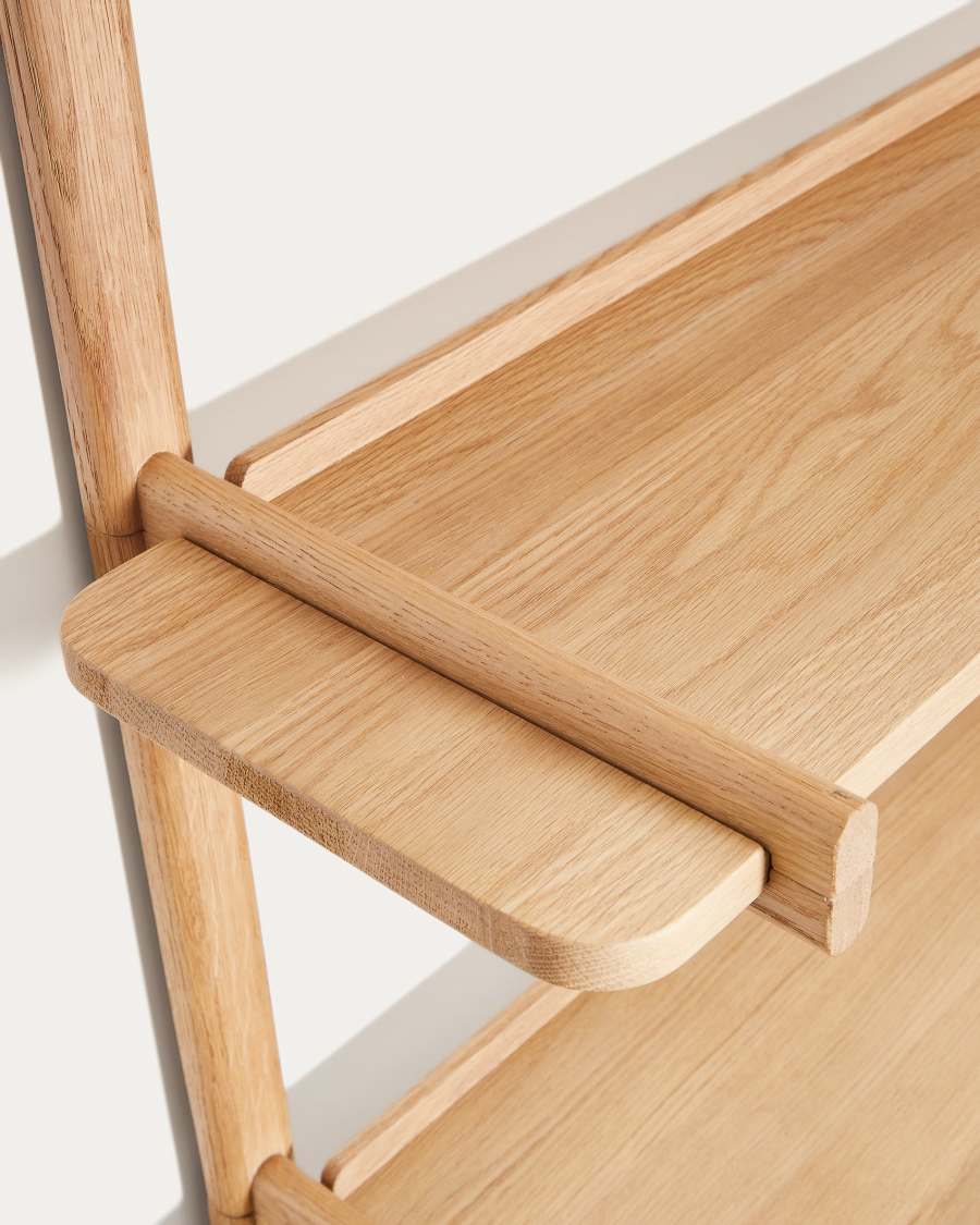 Japandi Regal aus Eichenholz Natur Modular 3 Böden 90 cm