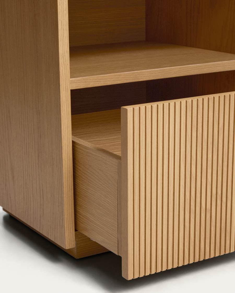 Nachttisch Japandi Eichenfurnier 1 Schublade 45x52 cm