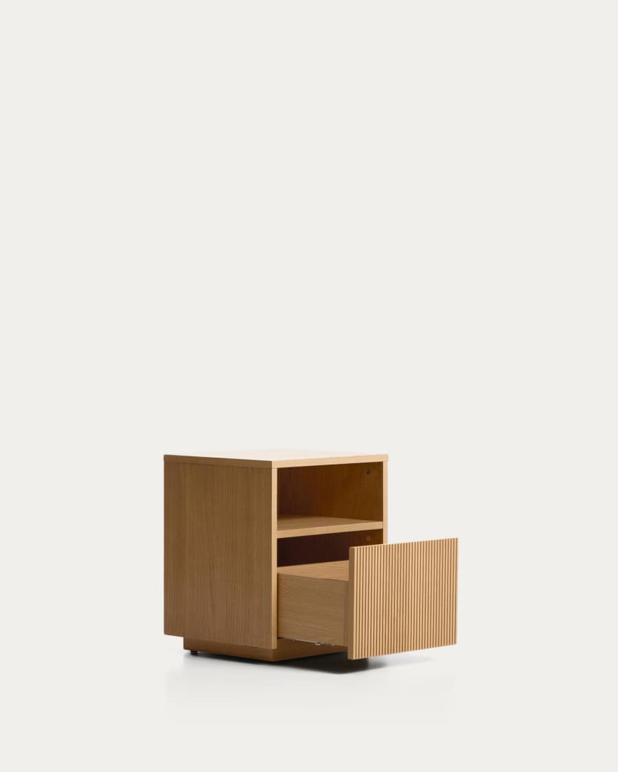 Nachttisch Japandi Eichenfurnier 1 Schublade 45x52 cm