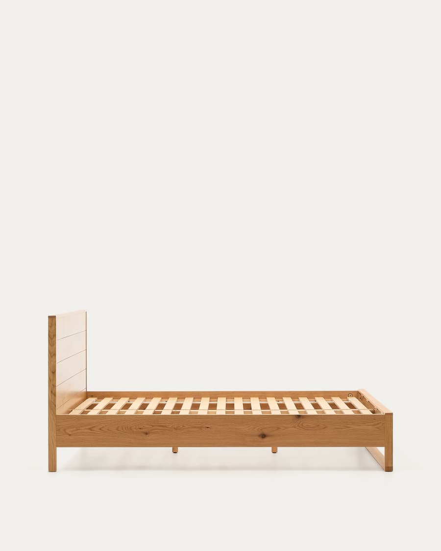 Japandi Bett aus Eichenfurnier Natur 160x200 cm