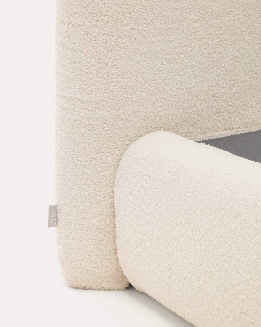 Bett Japandi Ecru Bouclé 180x200 cm